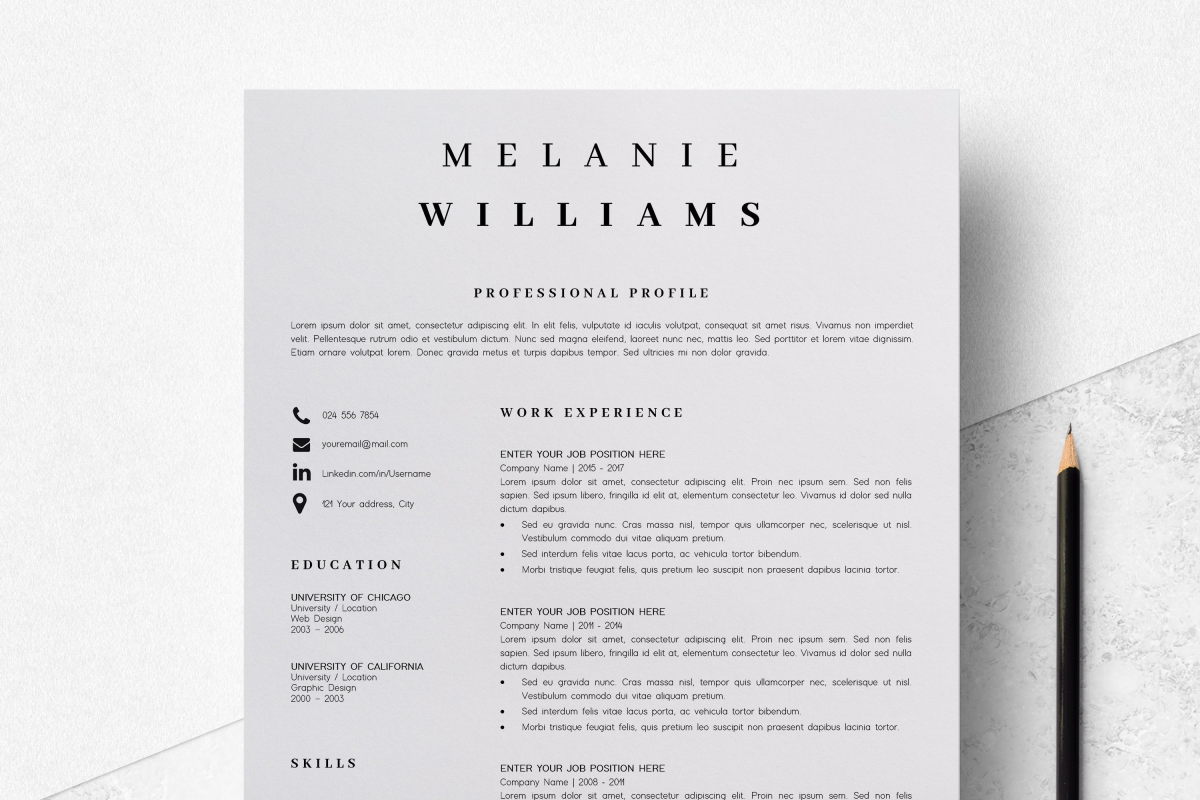 resume template minimalist