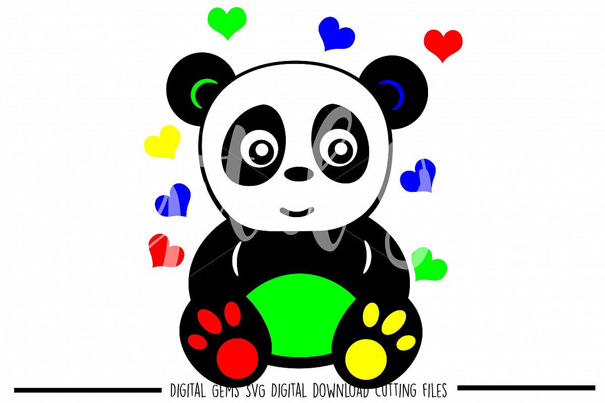 Panda SVG / EPS / DXF / PNG files example image 1
