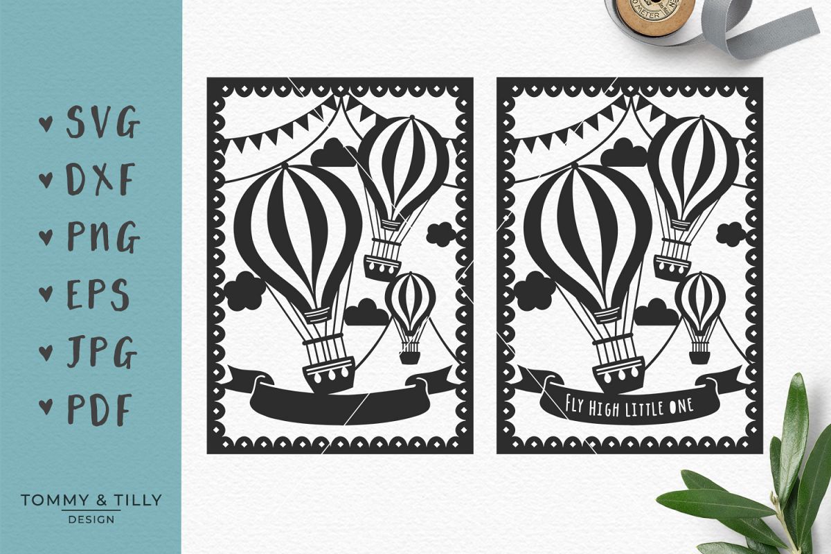 Download Bunting Hot Air Balloon - SVG DXF PNG EPS JPG PDF Cut File