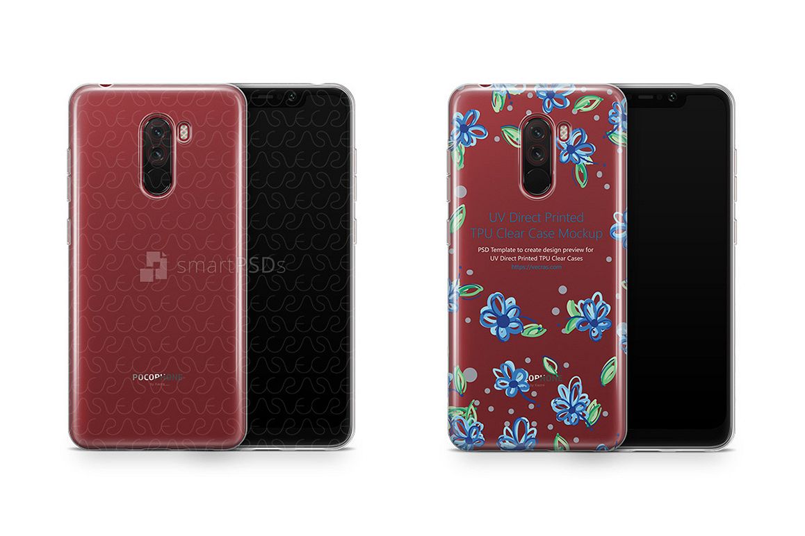 Xiaomi PocoPhone F1 UV TPU Clear Case Mockup 2018 example image 1