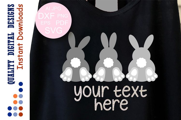 Easter decor digital files Bunny squad SVG example image 1