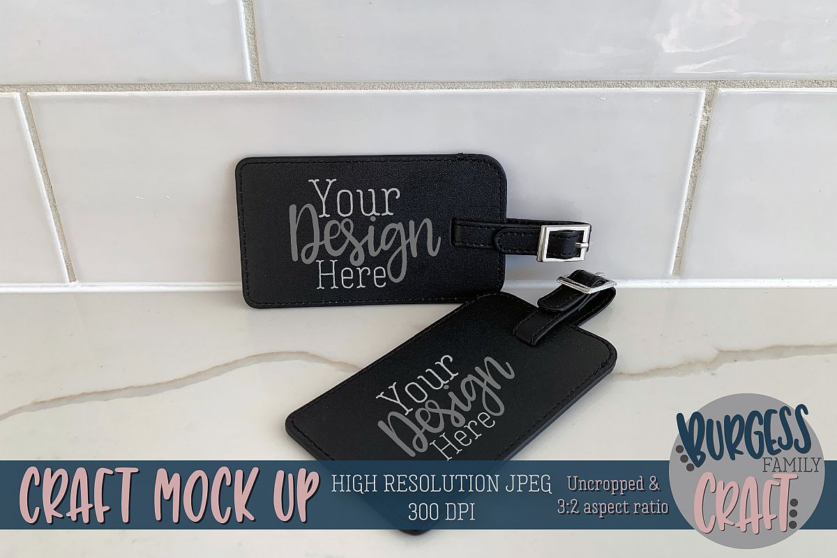 Luggage travel tags Craft mock up |High Res JPEG example image 1