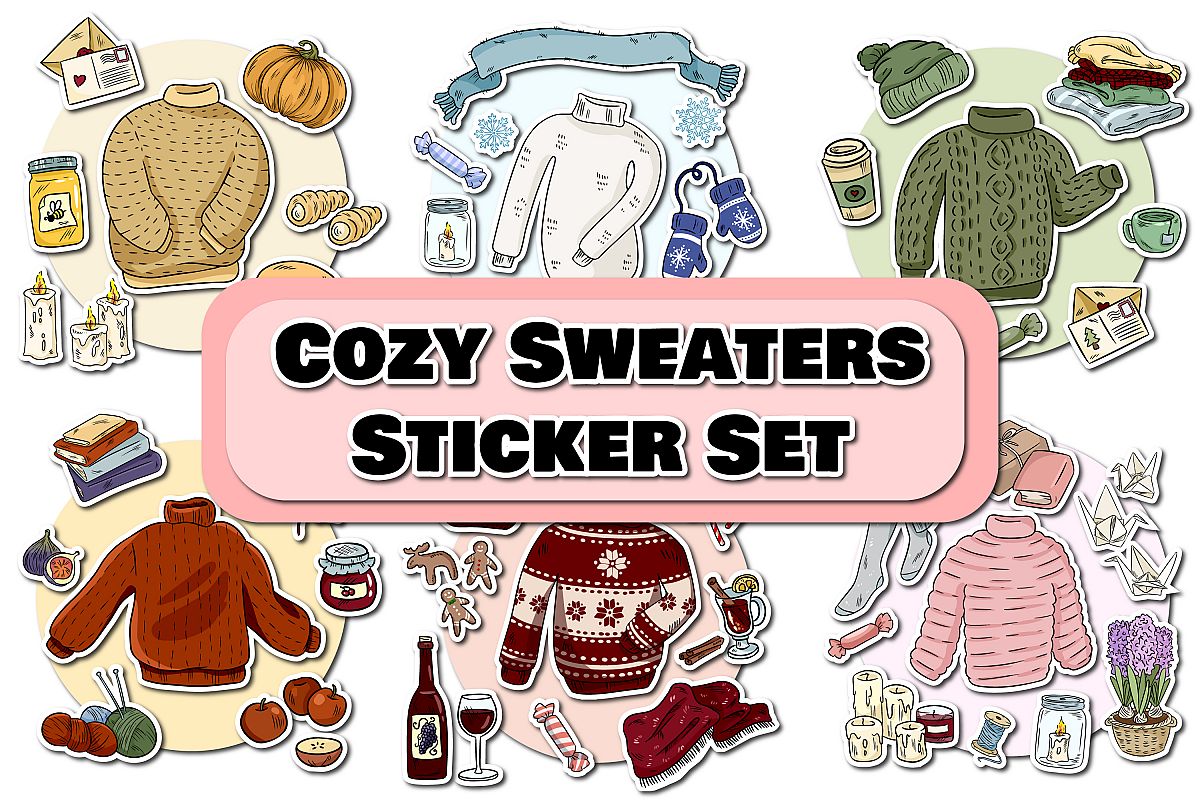 Cozy Sweaters Sticker Set example image 1