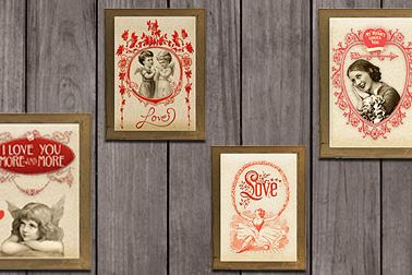 Digital Valentine vintage art print decoration example image 1
