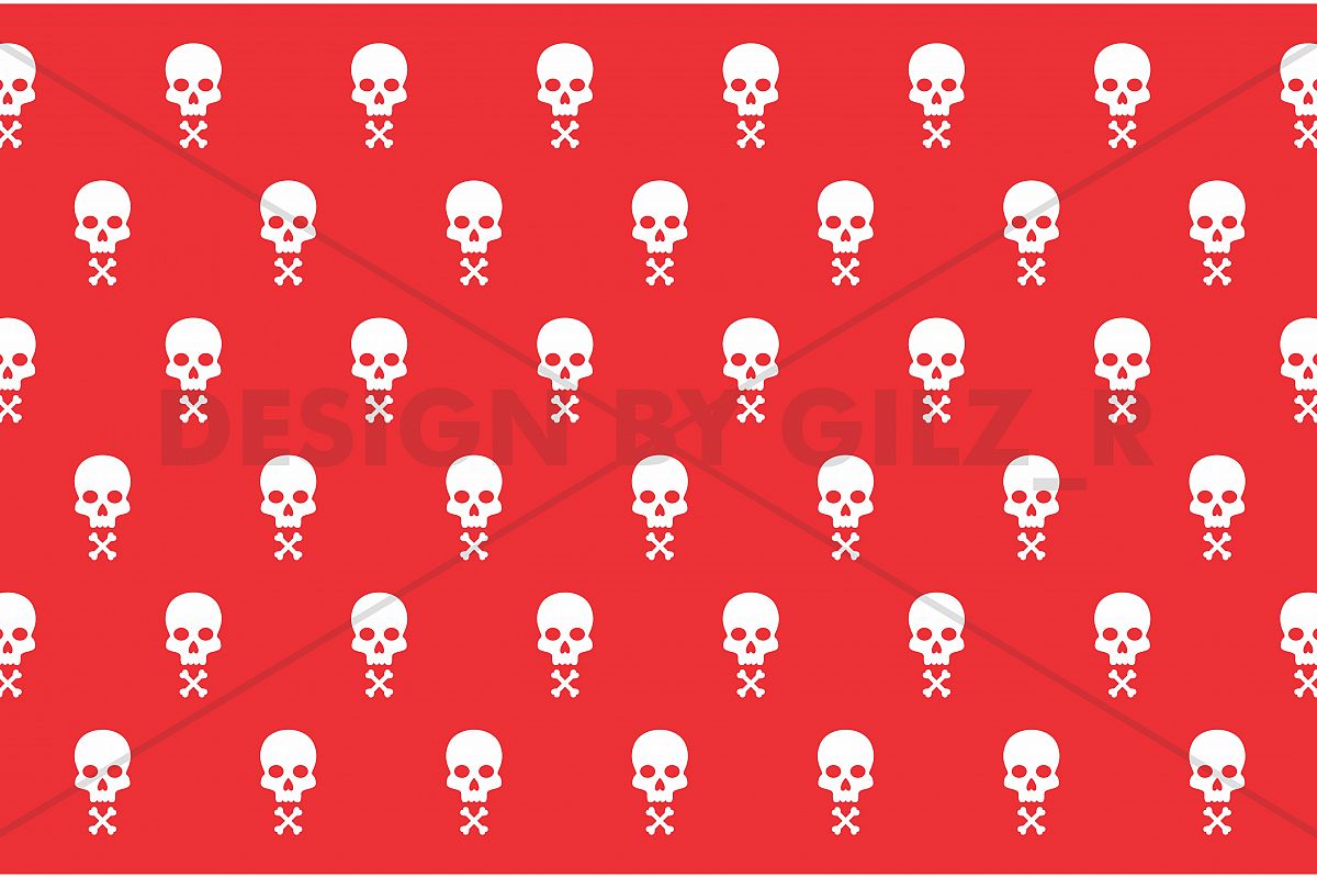Seamless Simple Skull Pattern Background for Wallpaper, Bed Cover, Pillow Case, T-Shirt, Bag Design example image 1