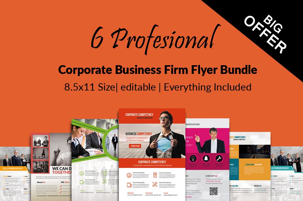 6 Creative Business Flyers Bundle example image 1