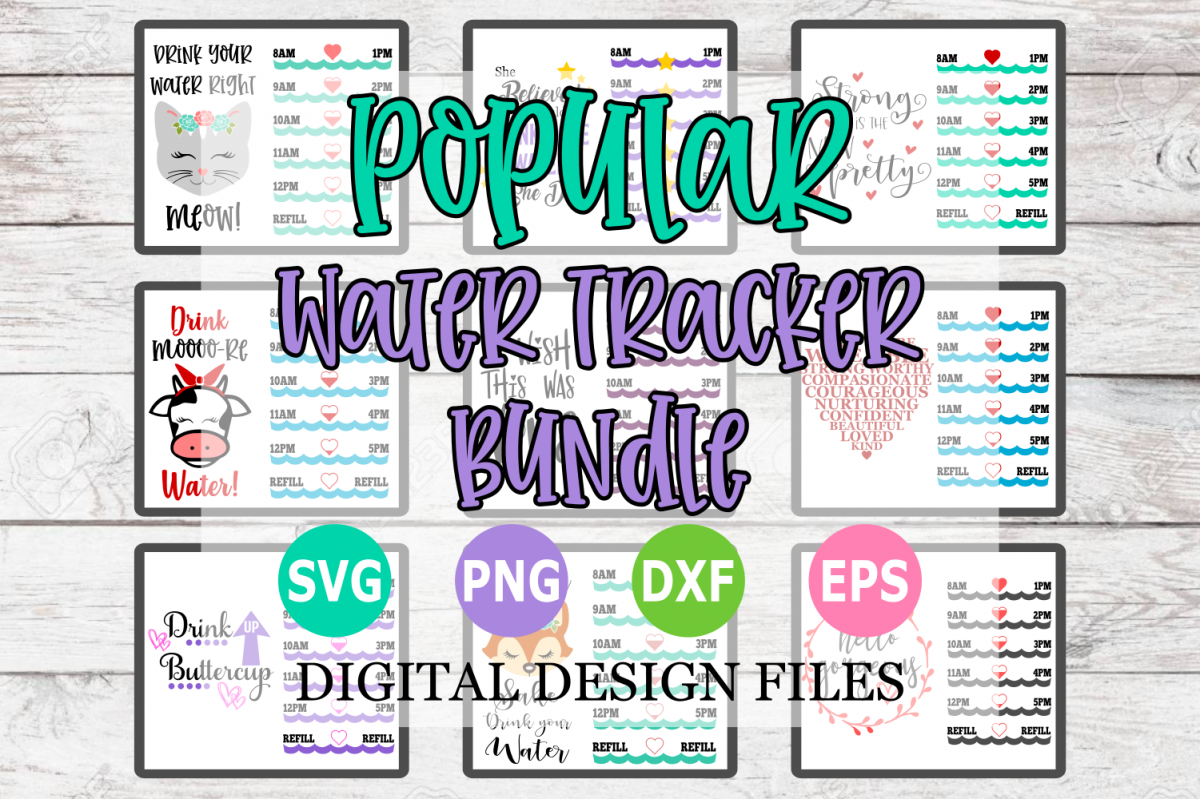Water Tracker Bundle 2 - Water Tracker SVG Cut Files example image 1