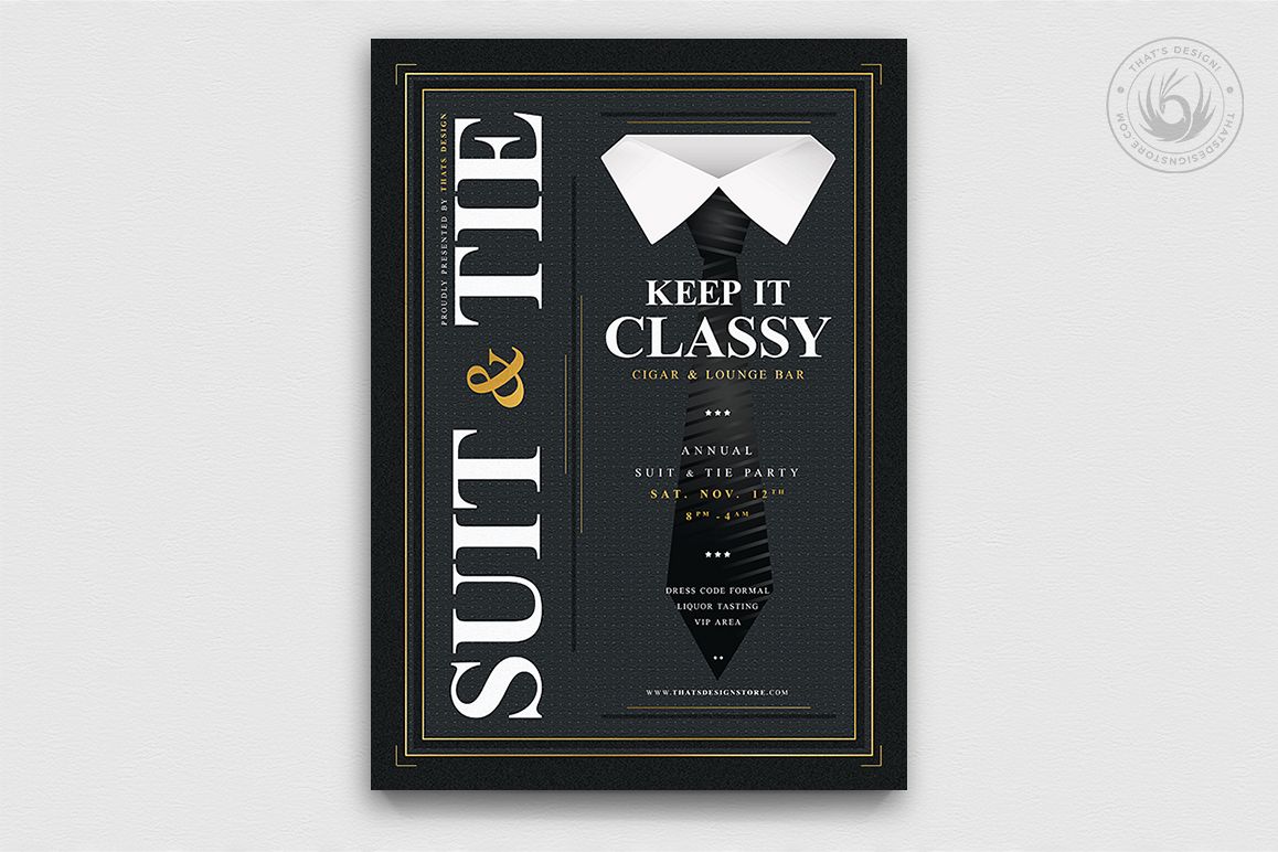 Suit and Tie Flyer Template V4 example image 1