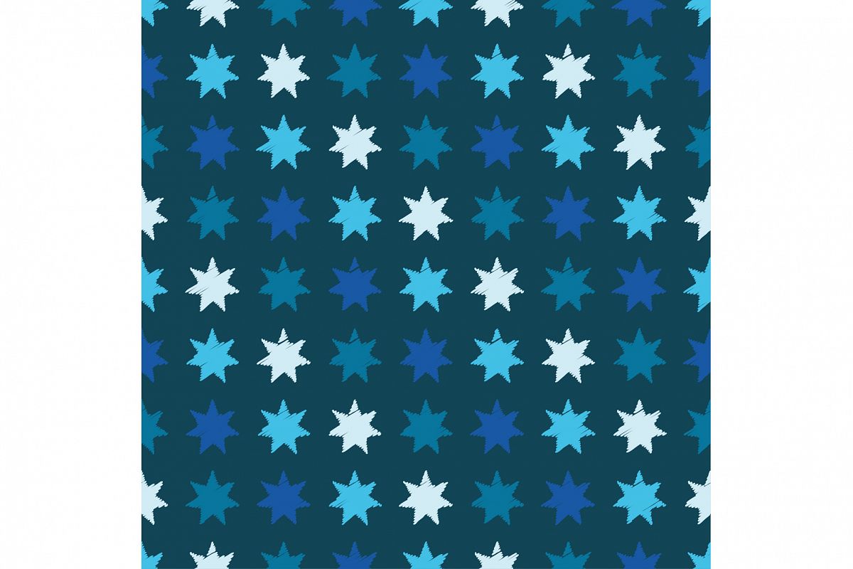 Seamless vector background with decorative stars. Print. Cloth design, wallpaper. example image 1