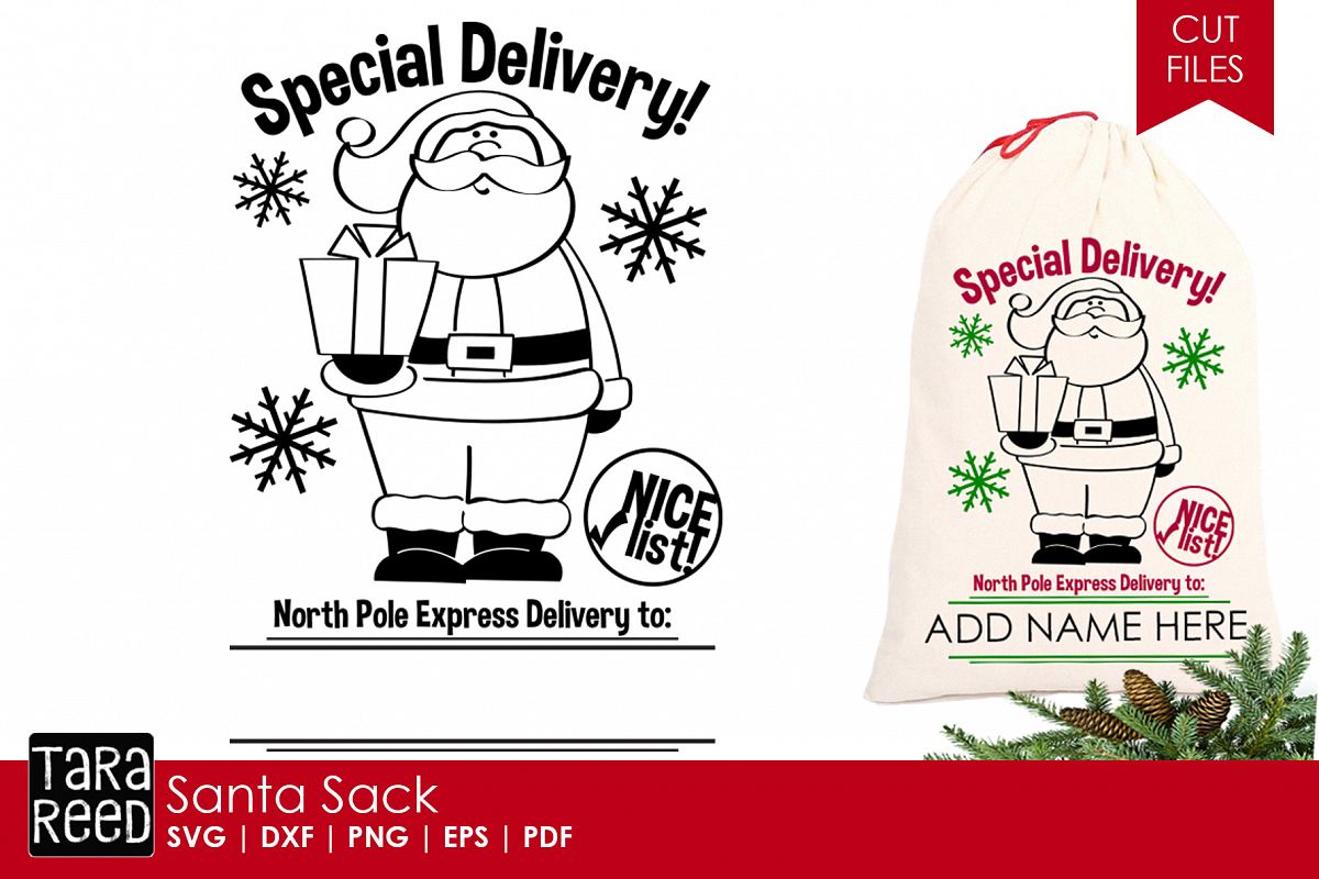 Santa Sack Christmas SVG and Cut Files for Crafters