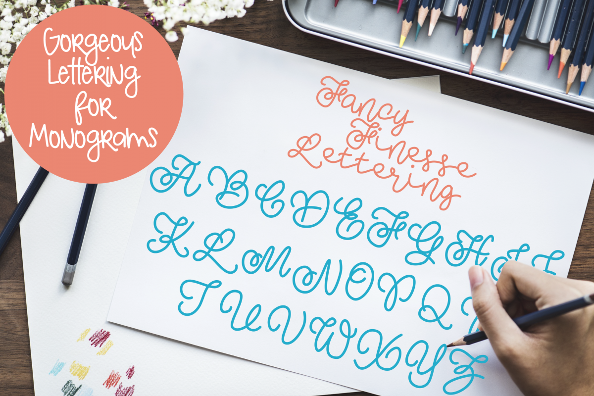 Fancy Finesse Lettering - Perfect for Monograms! example image 1