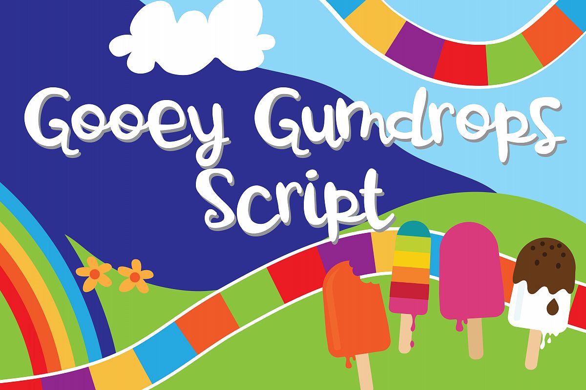 Free Pn Gooey Gumdrops Script Script Fonts