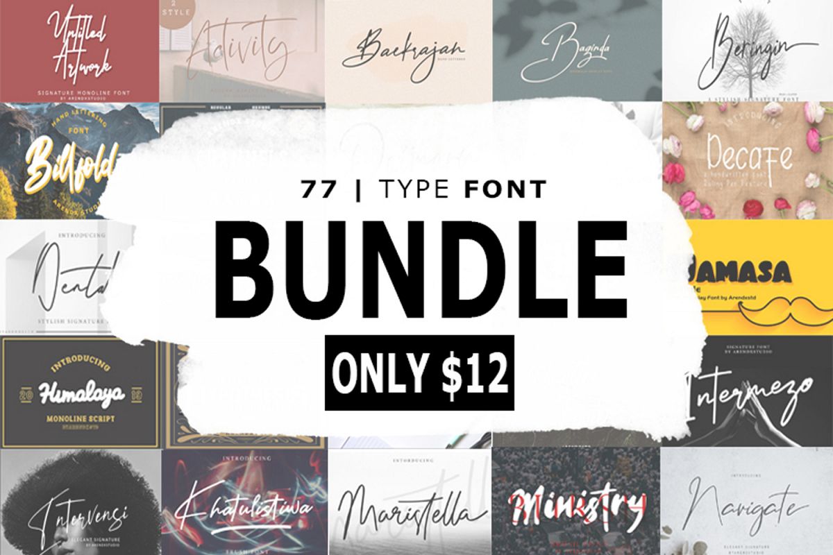 The Massive Bundle Of 46 Beautiful Fonts example image 1