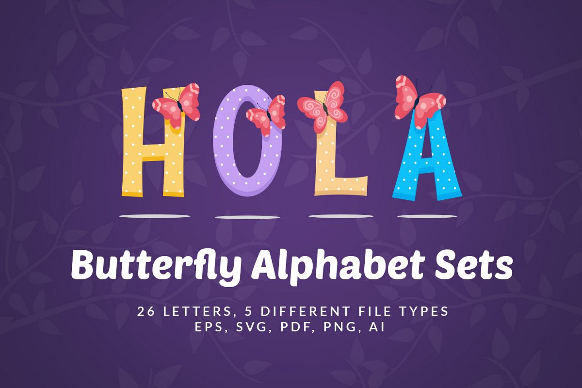 Butterfly Alphabet Sets example image 1