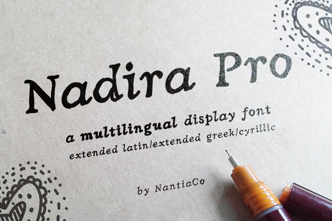 Free Hand Crafted Multilingual Latin Greek Cyrillic Nadira Pro Script Fonts