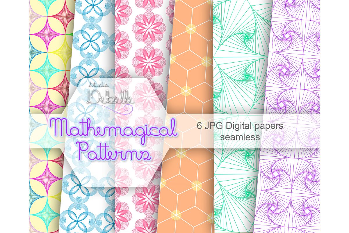 Mathemagical digital papers seamless pattern example image 1