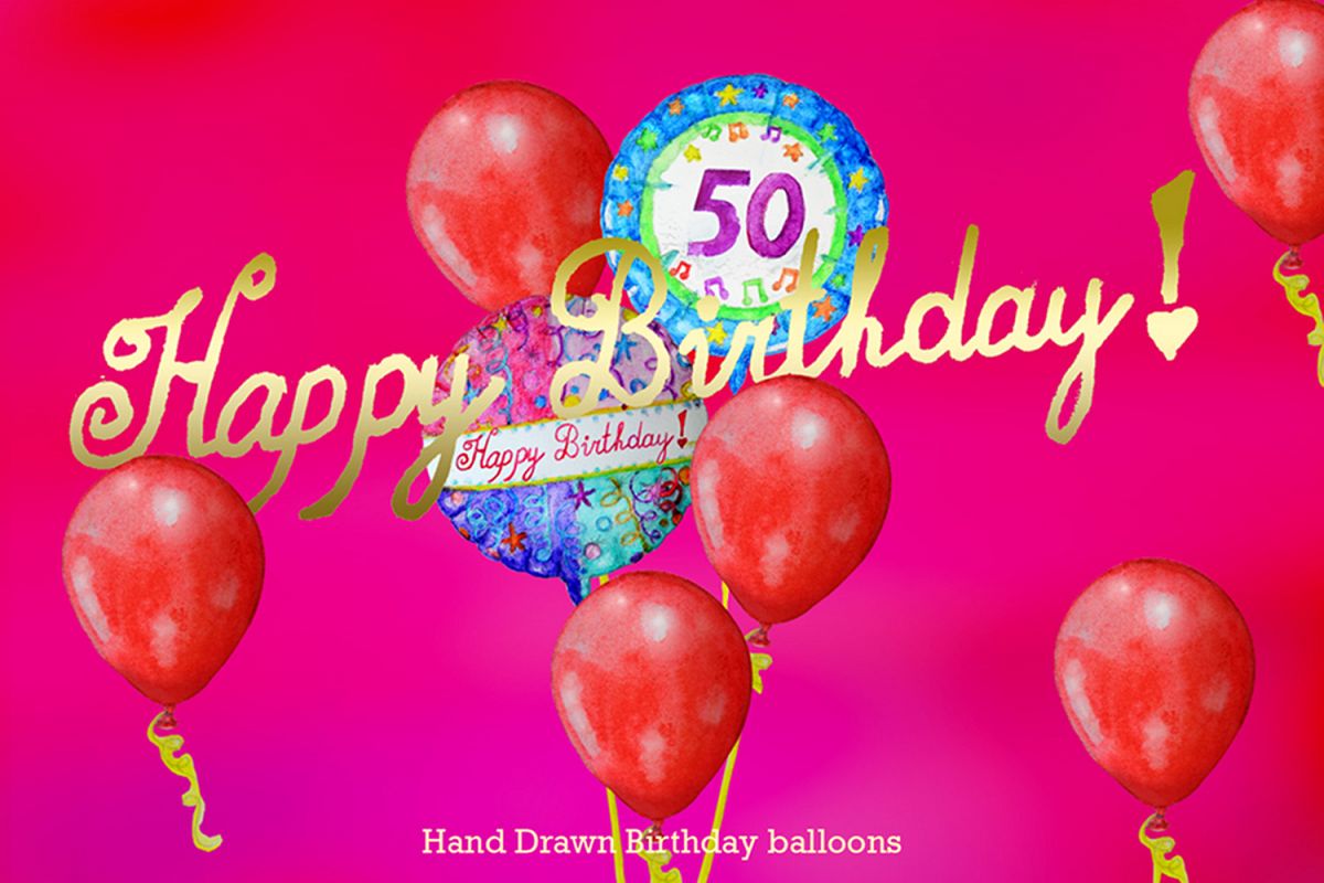 Hand Drawn Birthday Balloons example image 1
