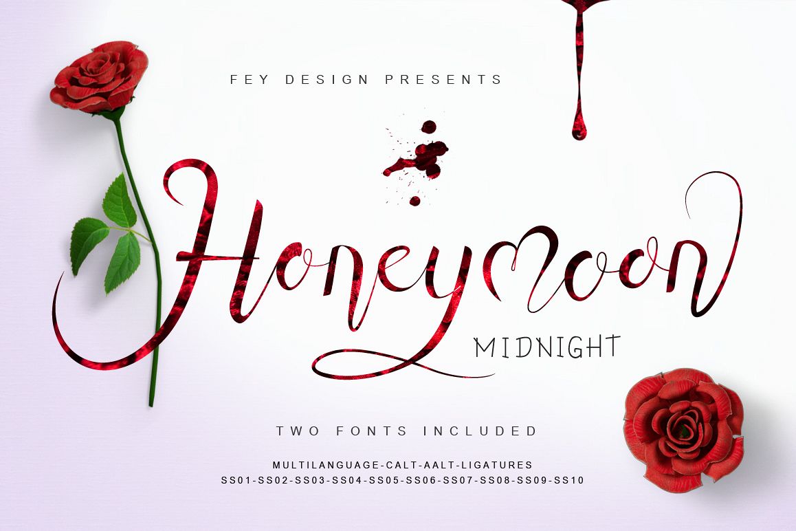 Honey Moon Midnight Two Fonts example image 1