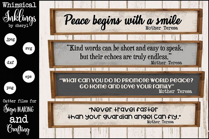 Download Mother Teresa Quotes SVG Set (128499) | SVGs | Design Bundles