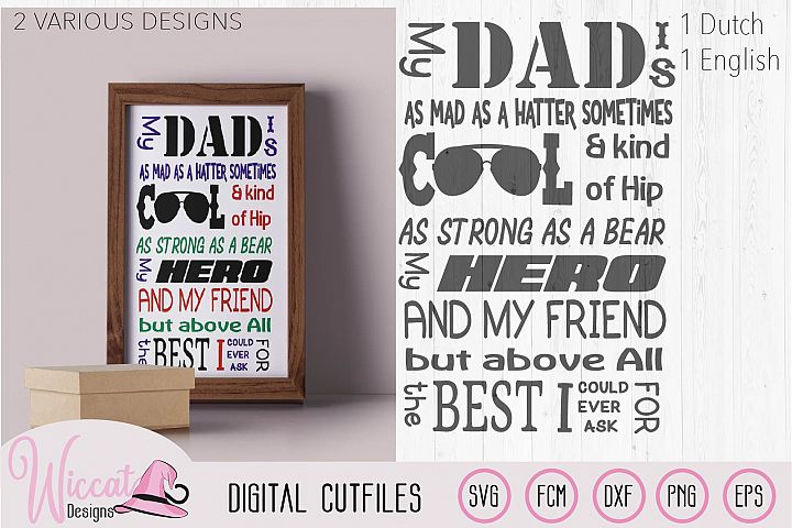 Download Cool dad word frame, Fathers day svg, word art svg (97457 ...