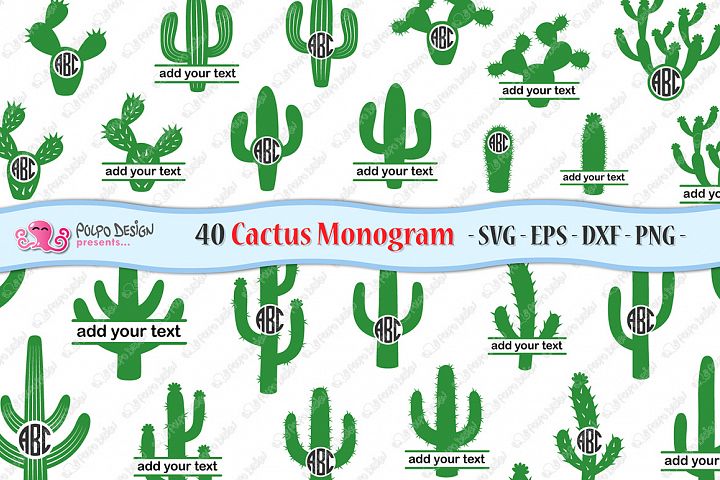 Download Cactus Monogram SVG (93164) | Illustrations | Design Bundles
