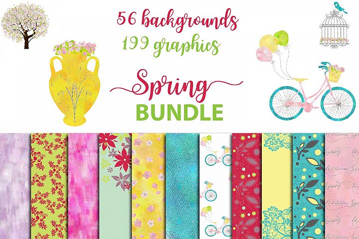 Download Spring BUNDLE backgrounds & graphics