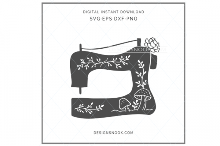 Floral Sewing Machine Svg