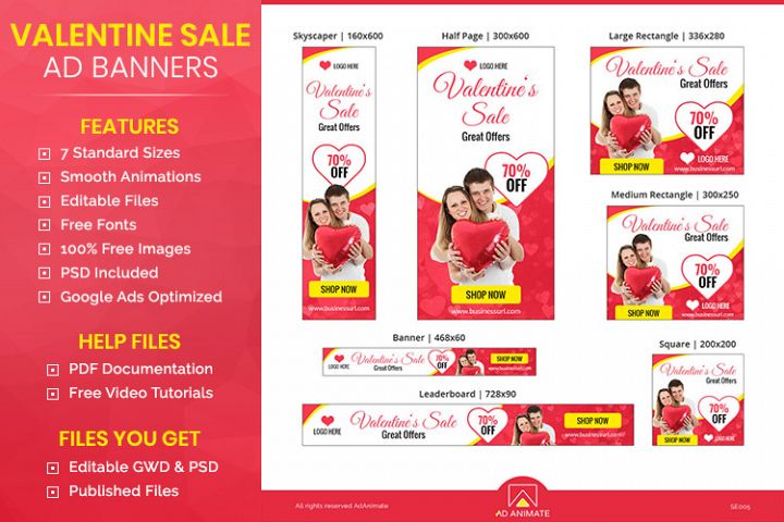 Valentine S Day Sale Animated Ad Banner Template