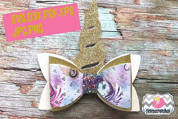 Download Unicorn Hair Bow Template. Svg. Dxf. Pdf. Eps. Jpg. Png ...