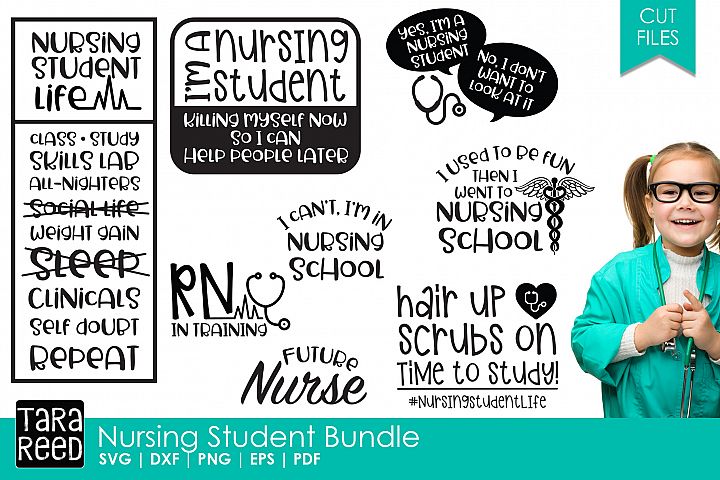 Download Nursing Student Bundle (108309) | Cut Files | Design Bundles