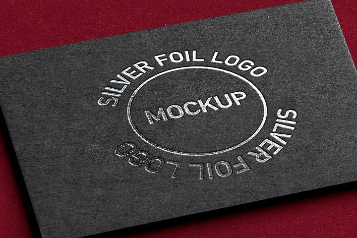 Silver Foil Logo Card Mockup 175705 Mock Ups Design Bundles Silver Foil Logo Card Mockup 175705