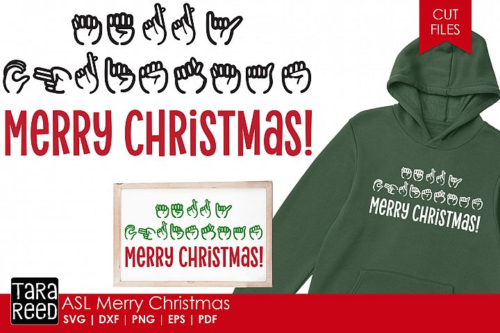 ASL Merry Christmas - Sign Language SVG &amp; Cut Files