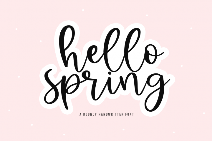 Hello Spring - A Bouncy Handwritten Script Font