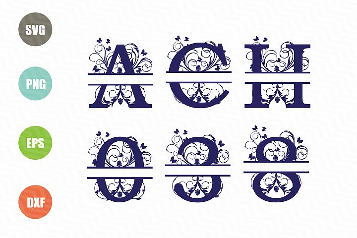 Split Letters A-Z SVG, Split Numbers 0-9 SVG (54856) | SVGs | Design ...