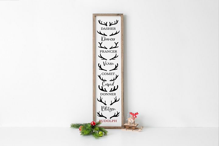 Download Vertical Christmas Front Porch Sign SVG- Reindeer SVG ...