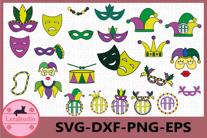 Mardi Gras Svg, Mardi Gras Clip Art, Mardi Gras Monogram (250259 ...