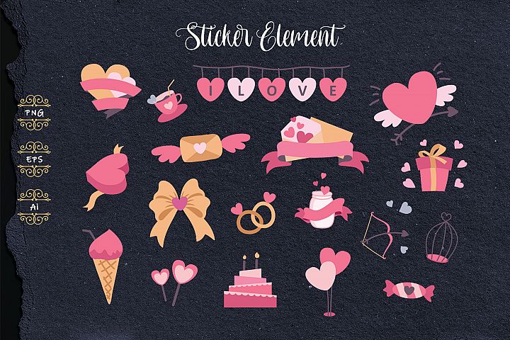 Cute Sticker Element