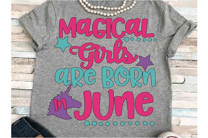 Download June svg SVG DXF JPEG Silhouette Cameo Cricut birthday girl svg iron on June birthday svg ...