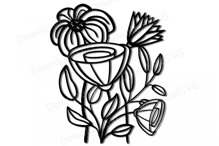 Svg And Png Cutting Files Wildflowers Clipart Vector 168557 Paper Cutting Design Bundles