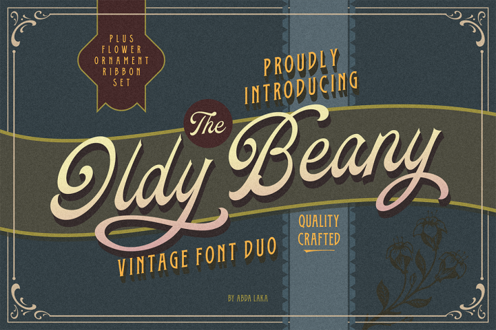 Oldy Beany Font Duo with Extras