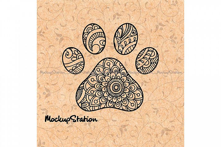 Download Dog Paw Mandala SVG, Dog Lover Decor PNG, Dog Mom Cut File ...