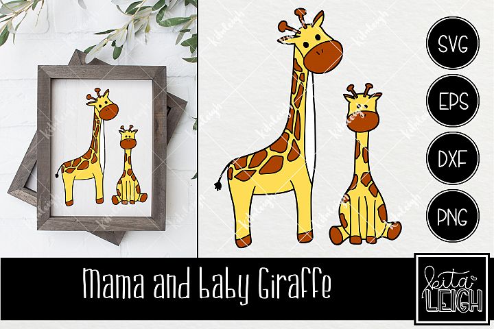 Download Giraffe Mama and Baby (88611) | Illustrations | Design Bundles