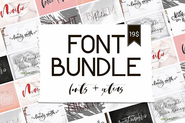 Font Bundle.Fonts & Extras