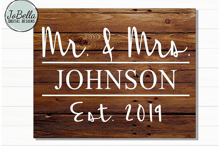 Download Farmhouse Family Name Sign SVG - Mr. & Mrs. with Established