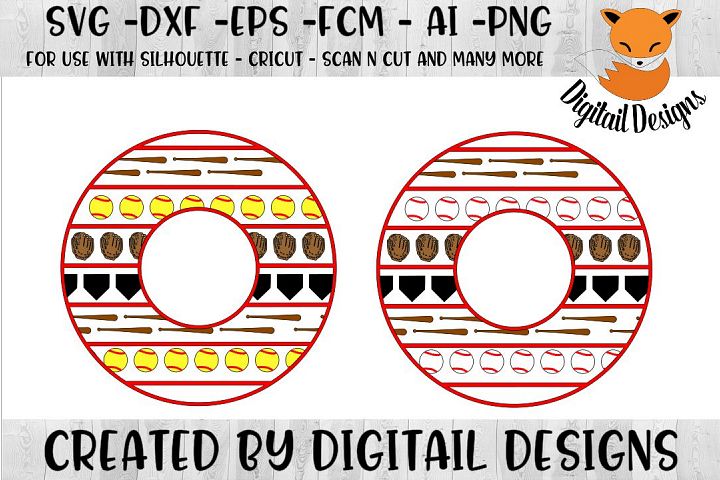Download Softball Baseball Monogram SVG - Silhouette - Cricut
