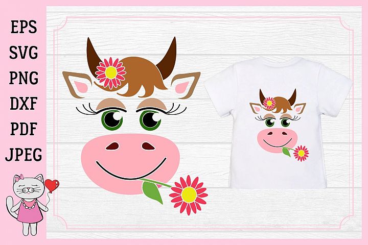 Download cow face svg, cow head svg, Cut File for Silhouette, Cricut