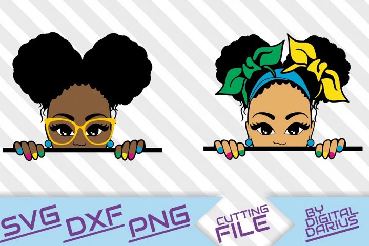 2x Peeking afro girl svg, Melanin, Black woman , Afro Puffs