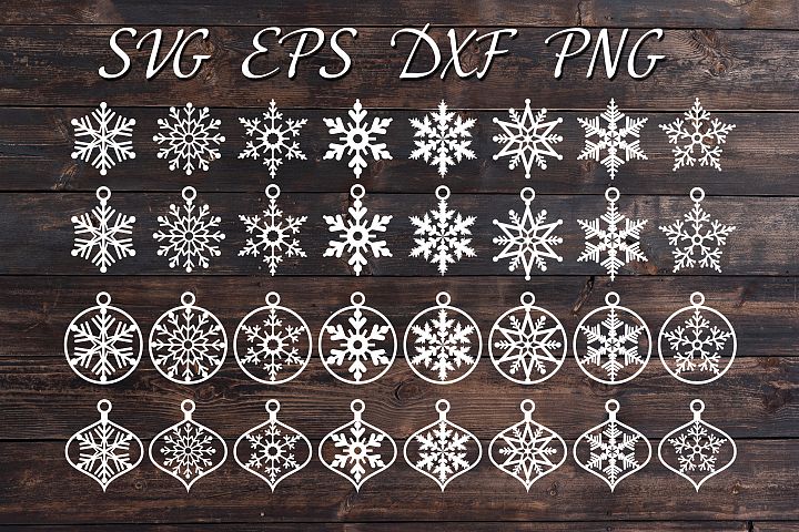 Snowflake Ornaments SVG bundle | Christmas bundle SVG (375302) | Cut ...