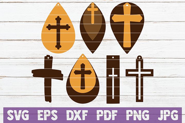 Download 14 Cross Earrings SVG Cut Files (217924) | Cut Files ...