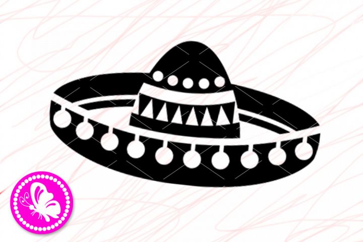 Download Mexican Sombrero hat print Cricut downloads Silhouette Dxf ...